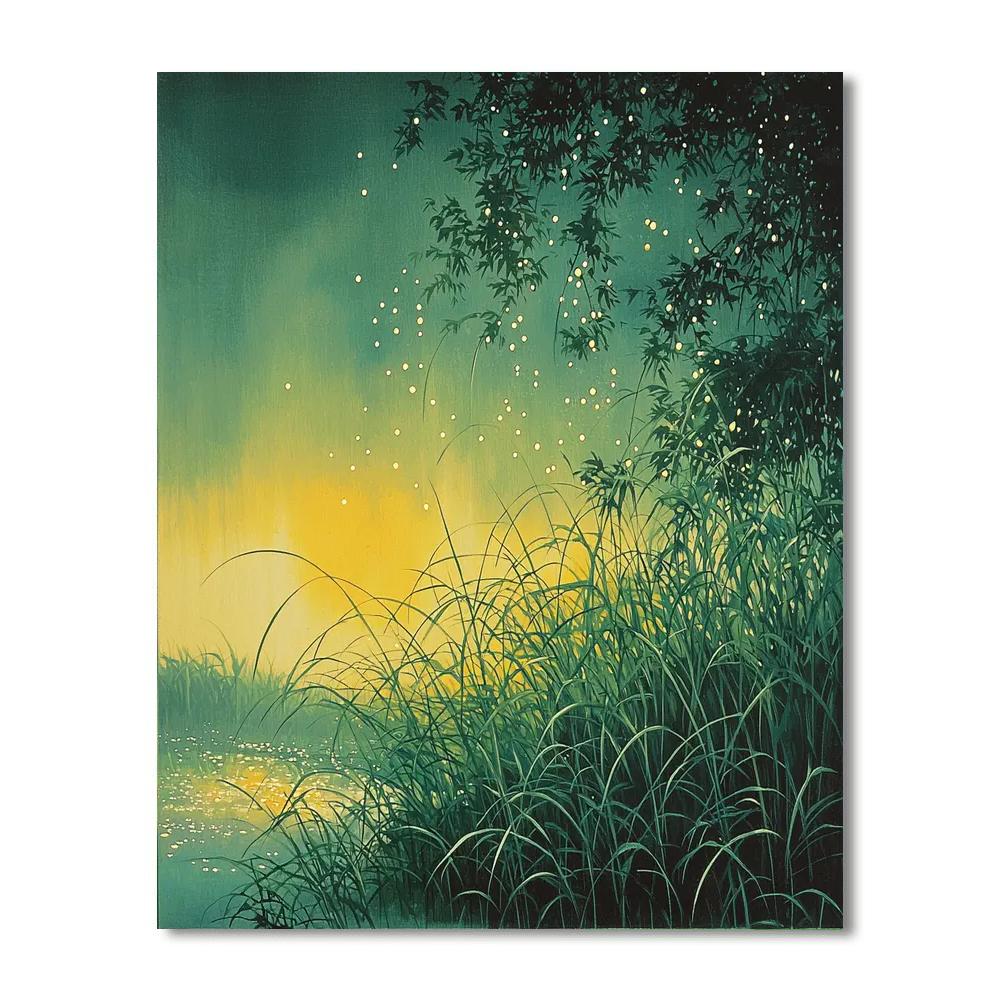 Utagawa Hiroshige Inspired Glistening Meadow Dew  Number Painting