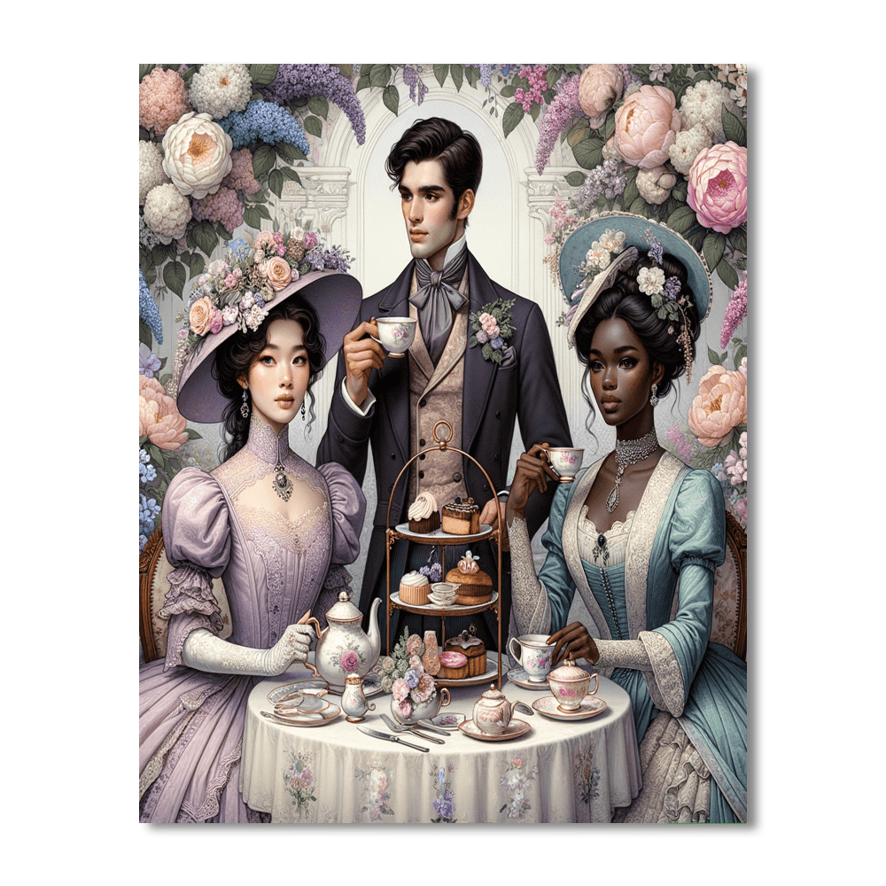 Victorian Tea Party Delight Painting Number Kit