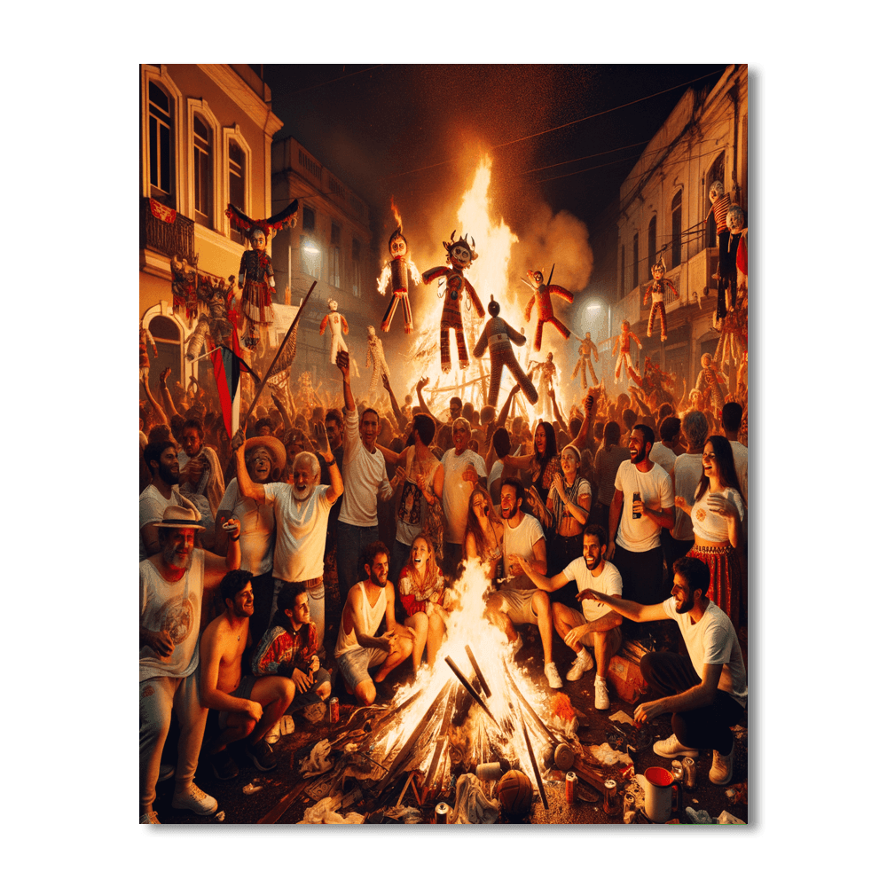 Burning Of The Devil - Guatemala Numbered Painting Kits