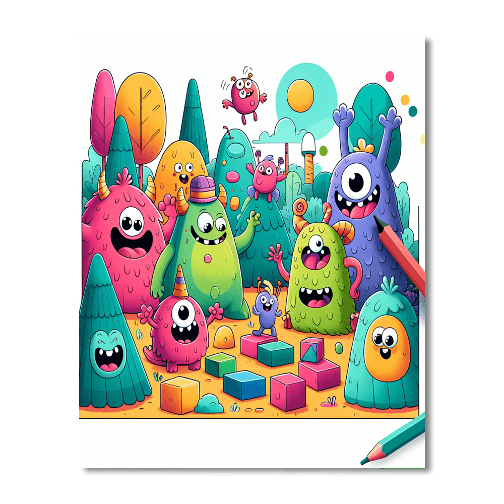 Funky Monster Adventures Number Painting