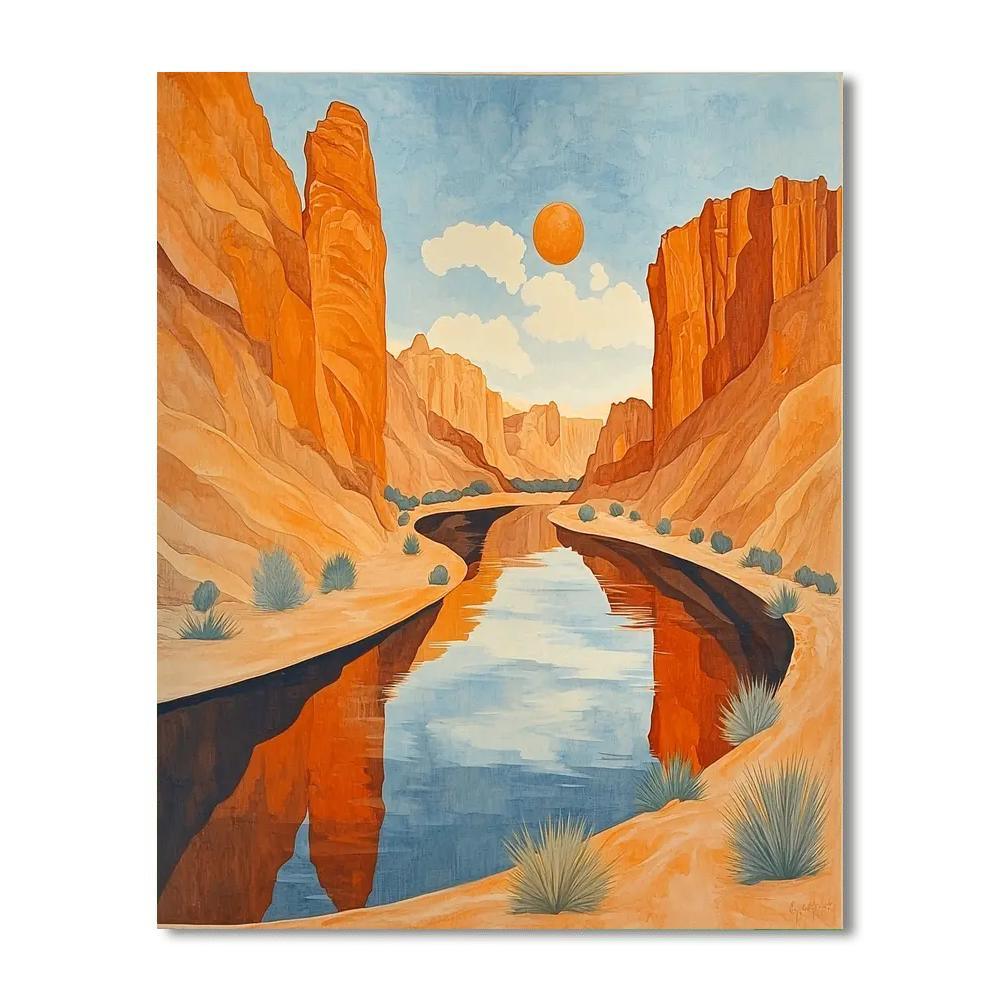 Georgia O'Keeffe Inspired O'Keeffe's Secluded Canyon  Numbered Painting Kits