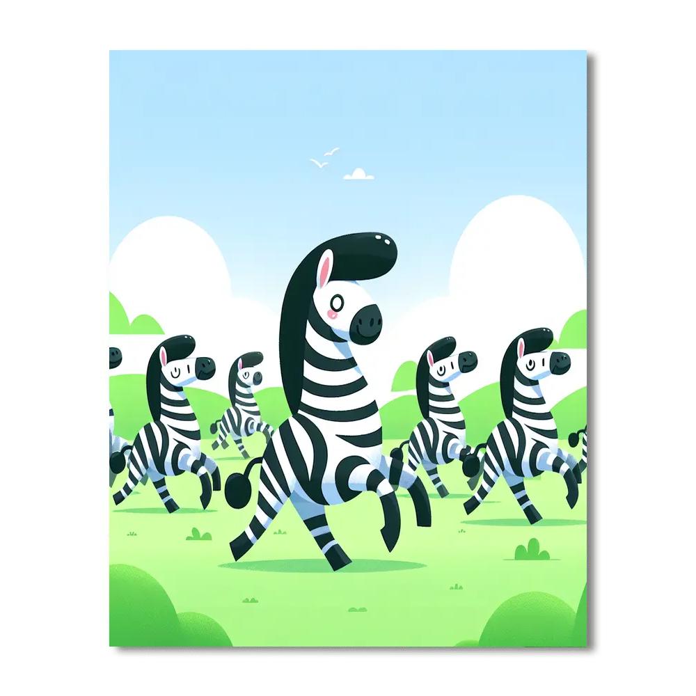 Zany Zebra Parade Numbered Painting Kits