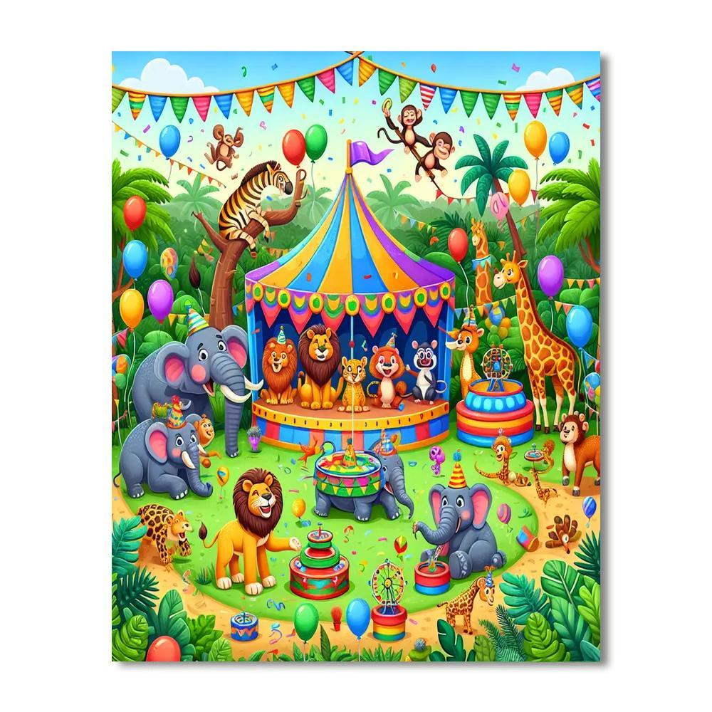 Jungle Carnival Fiesta Painting Number Kit