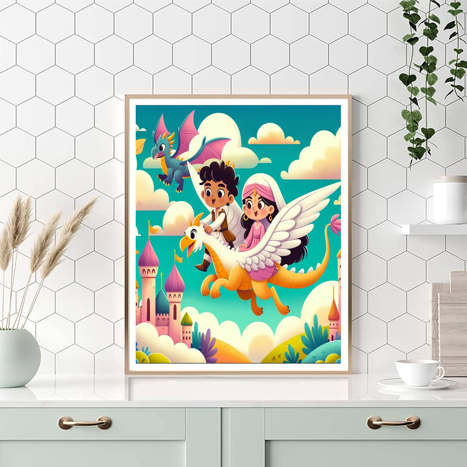 Fairytale Flight Number Painting