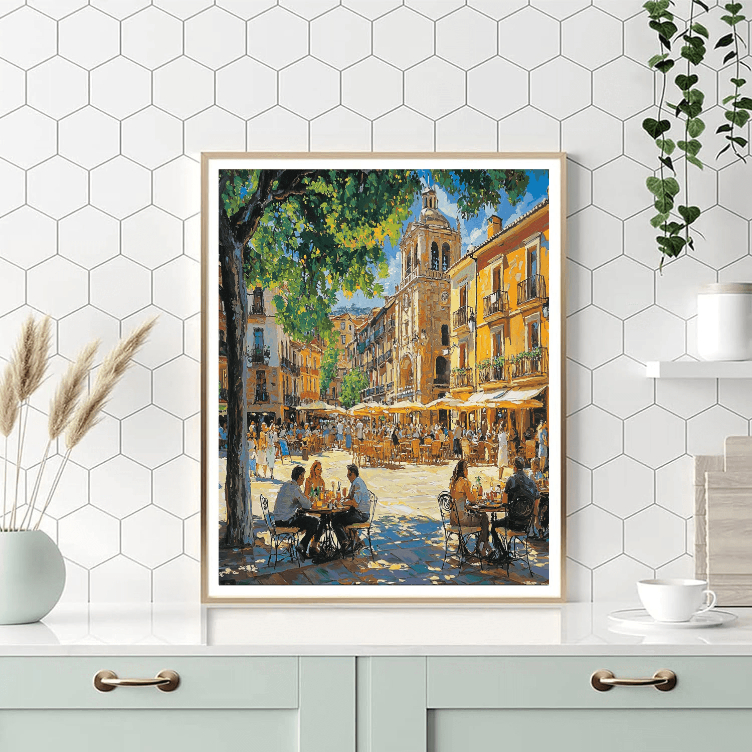 Pamplona's Plaza Del Castillo Numbered Painting Kits