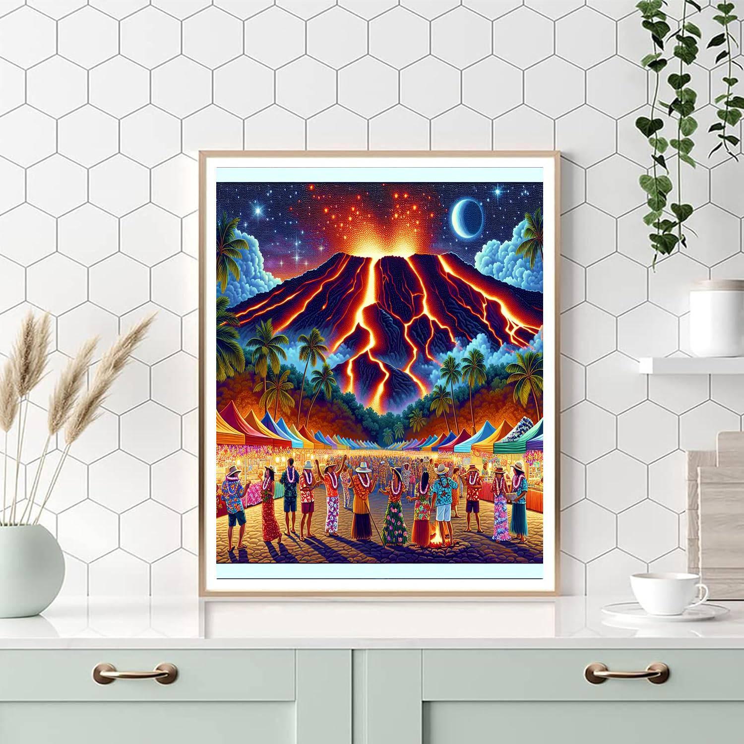 Pahoa Lava Lights - Hawaii, Usa Paint By Number