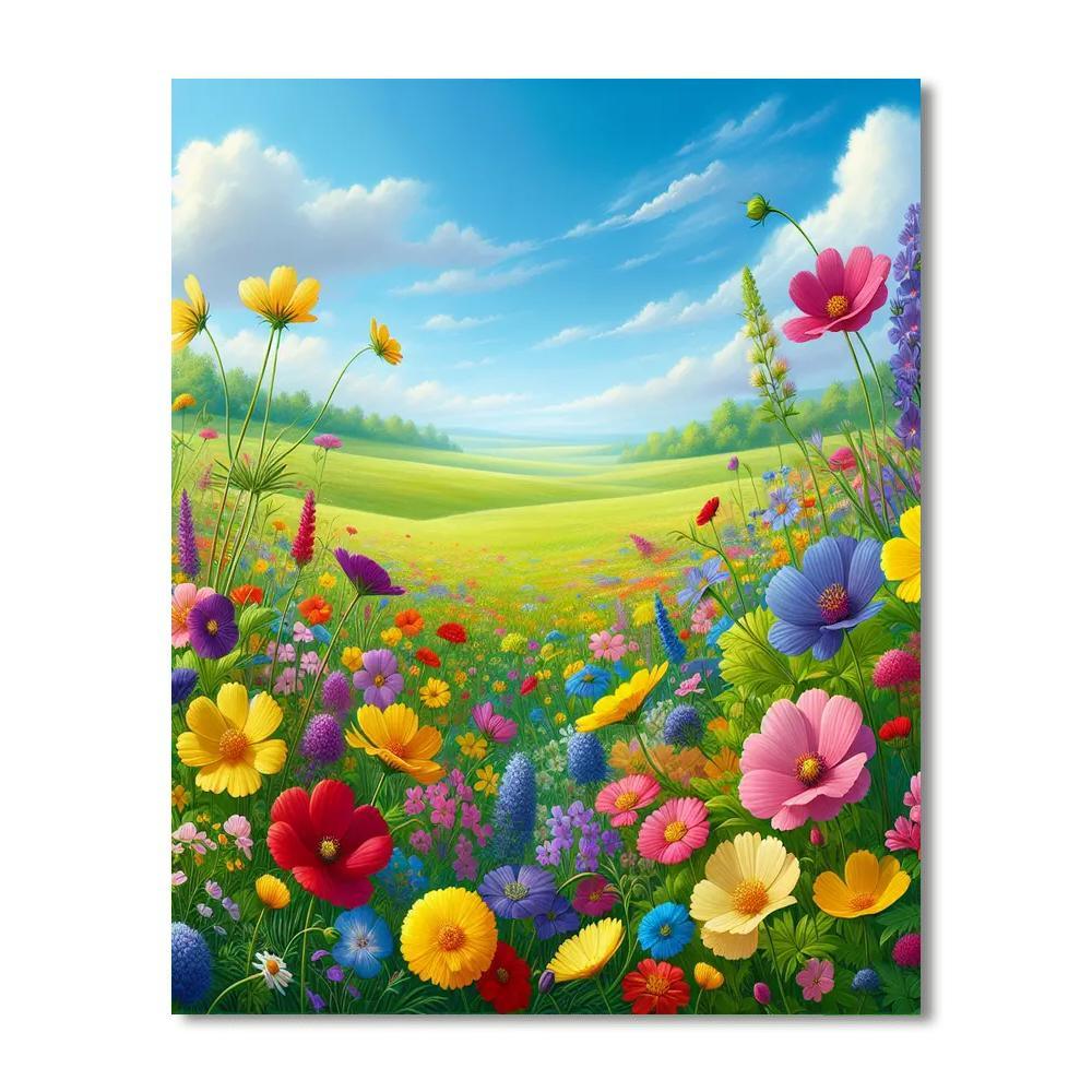 Adventurous Wildflower Meadows Number Painting
