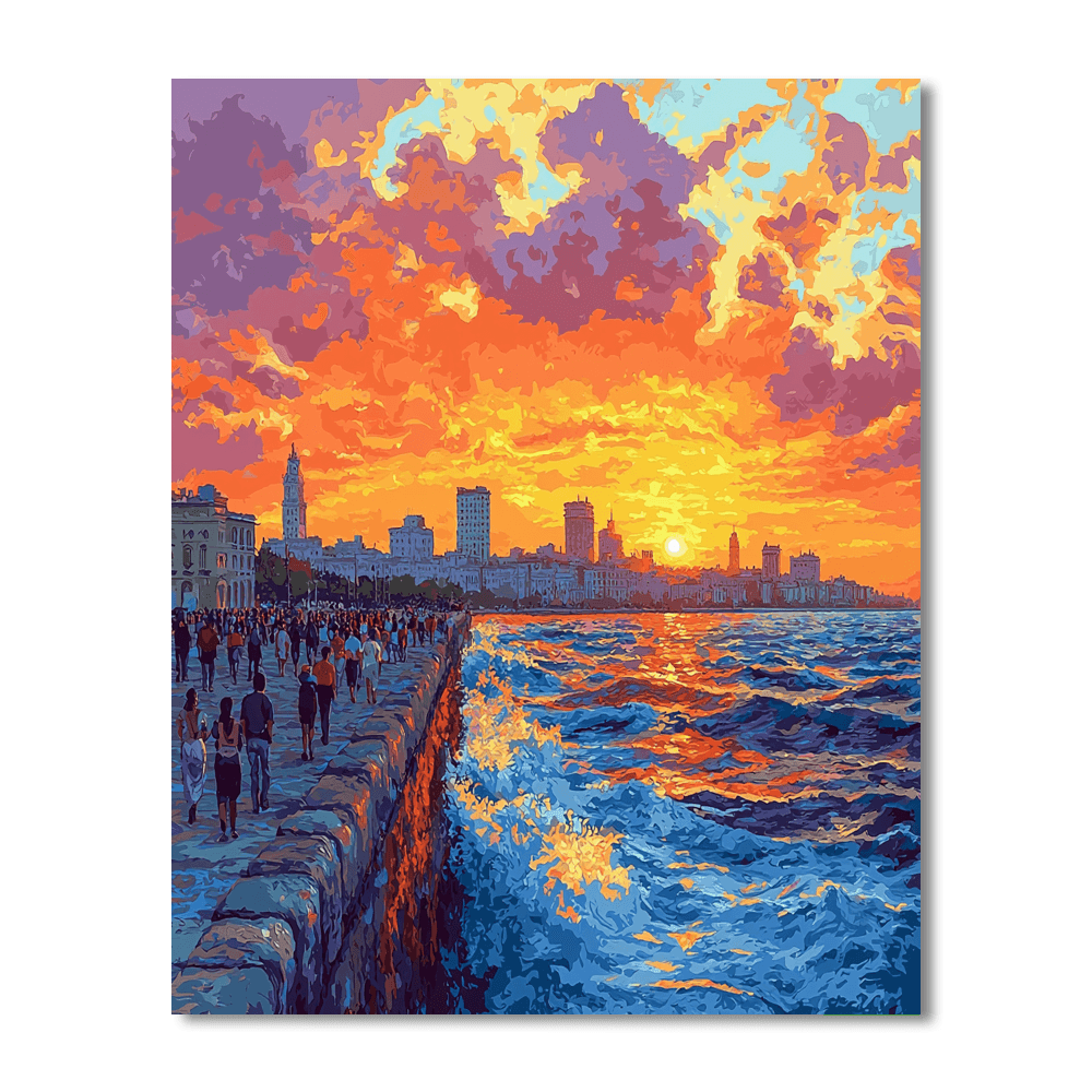 Havana Malecón Numbered Painting Kits