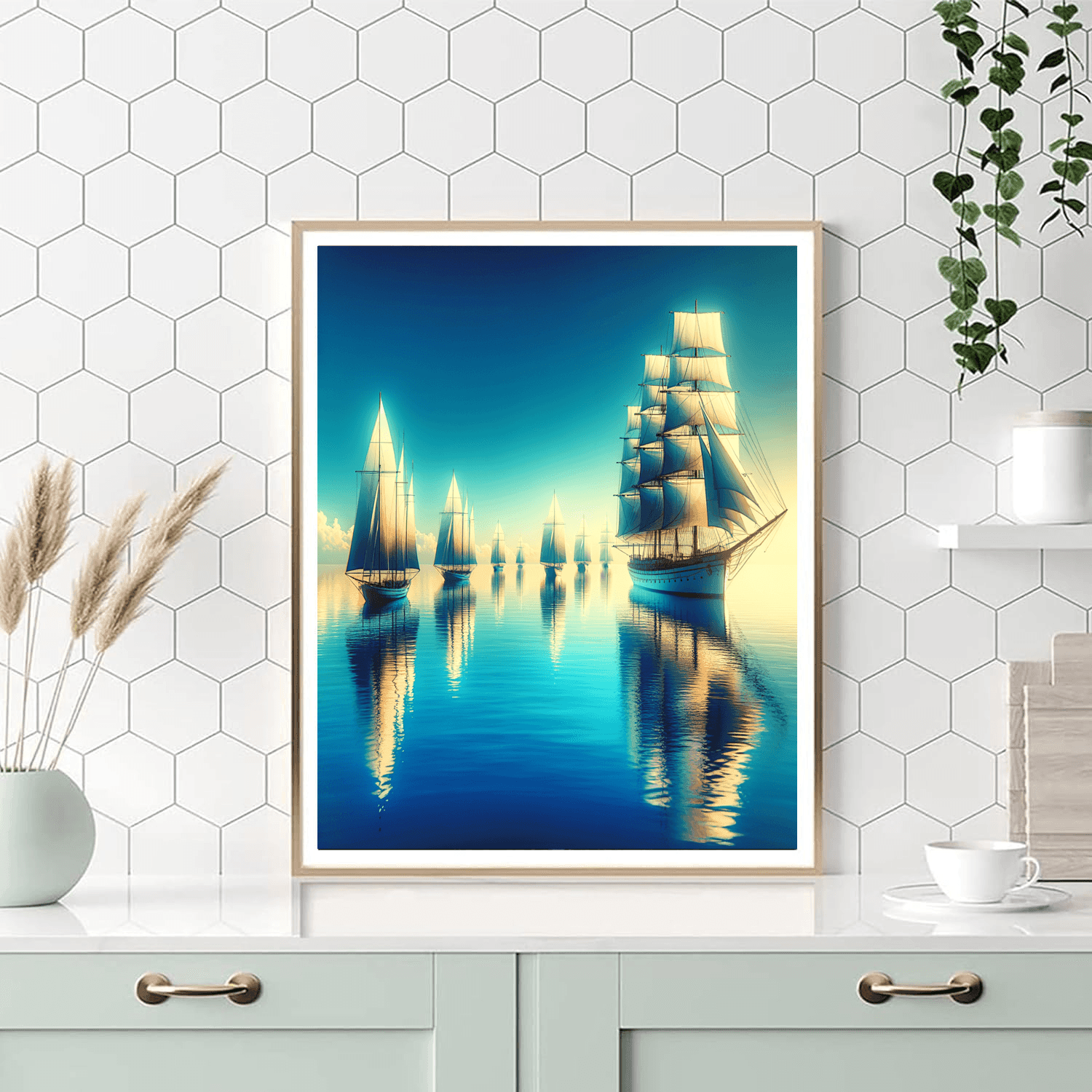 Sailing On Calm Waters Number Painting