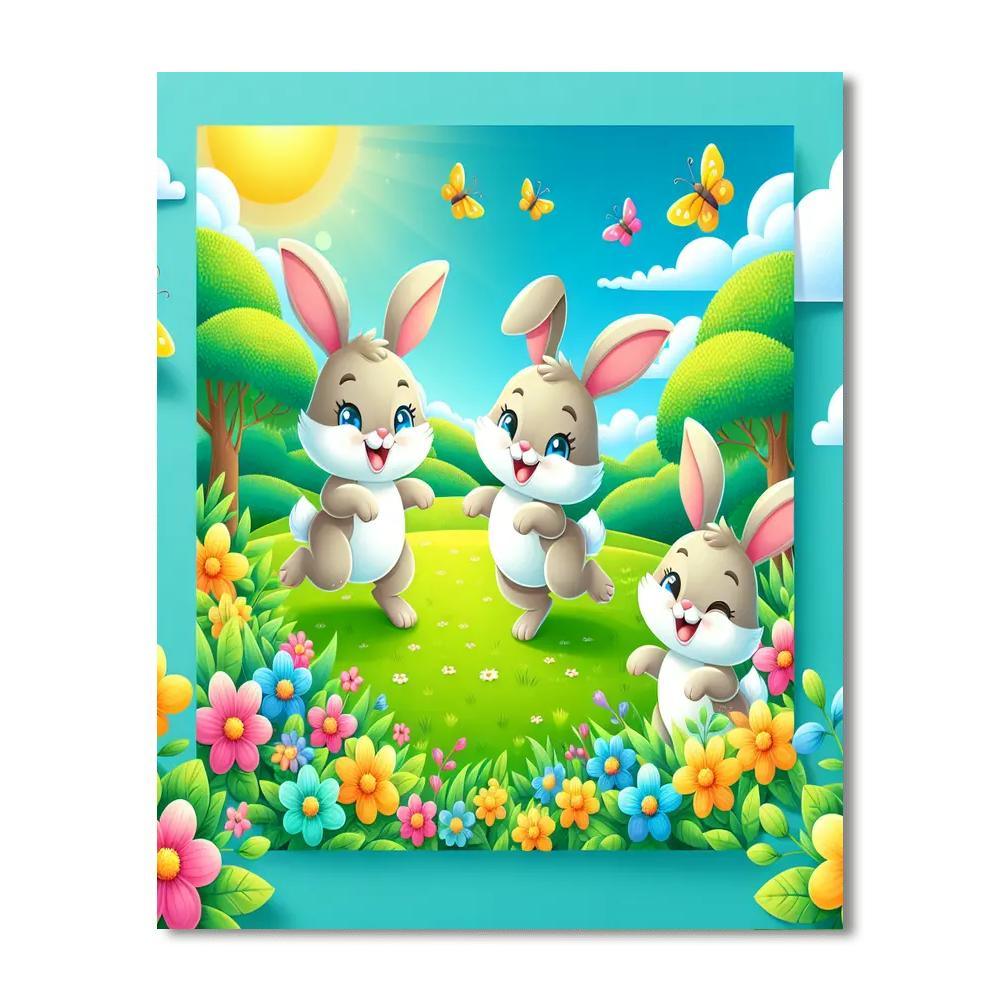 Bouncing Bunny Playtime DIY Paint By Numbers