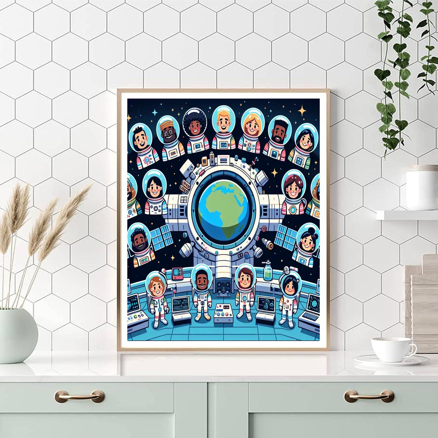 Creative Space Station Crew Painting By Numbers Kit