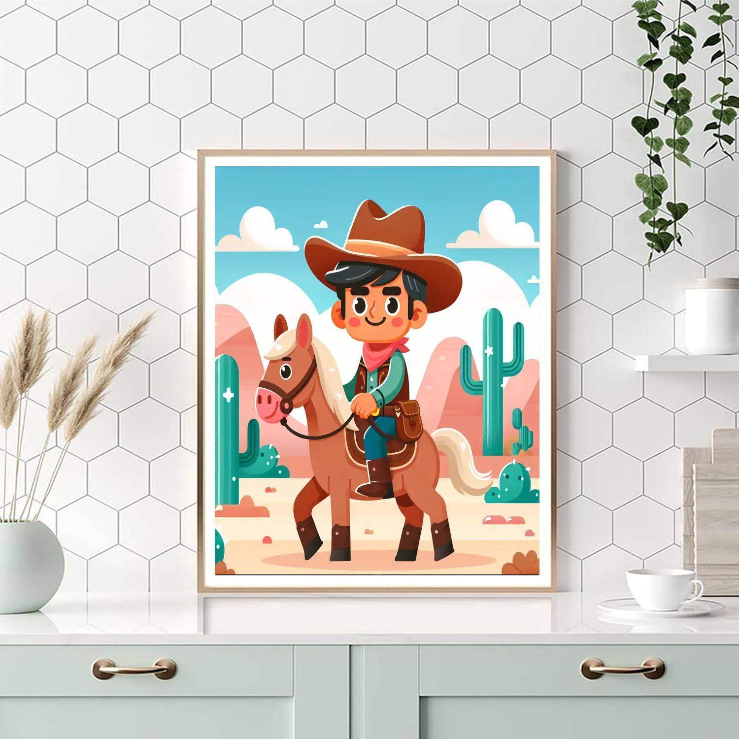 Wild West Cowboy Adventures Numbered Painting Kits