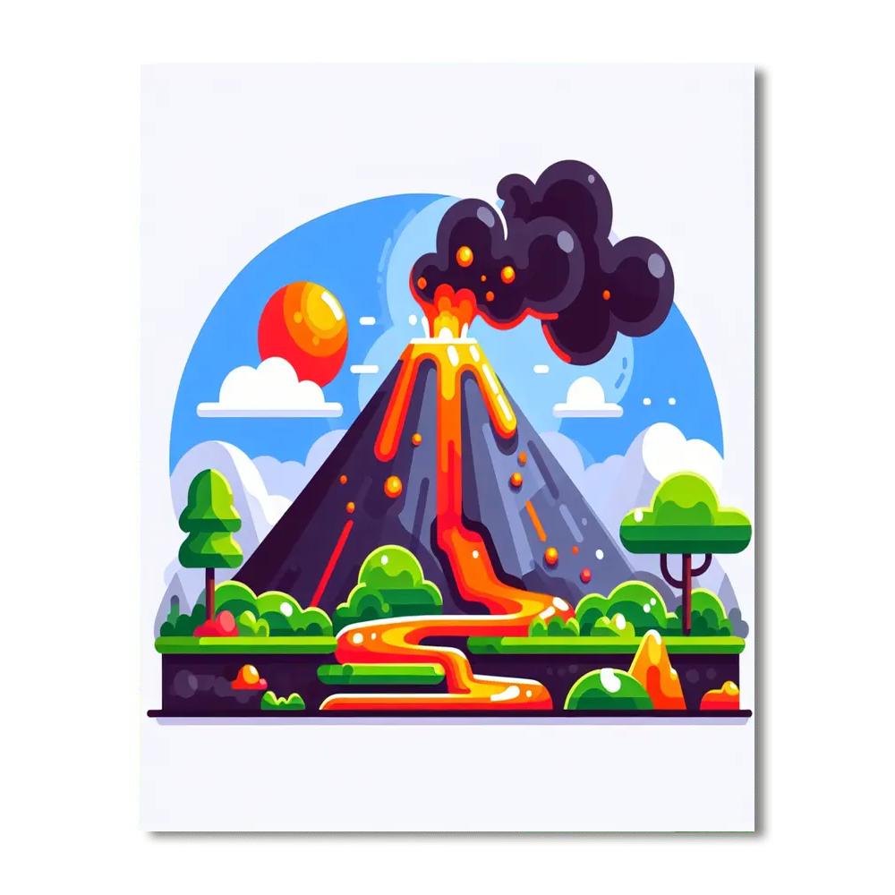 Rumbling Volcano Adventure Painting By Numbers Kit
