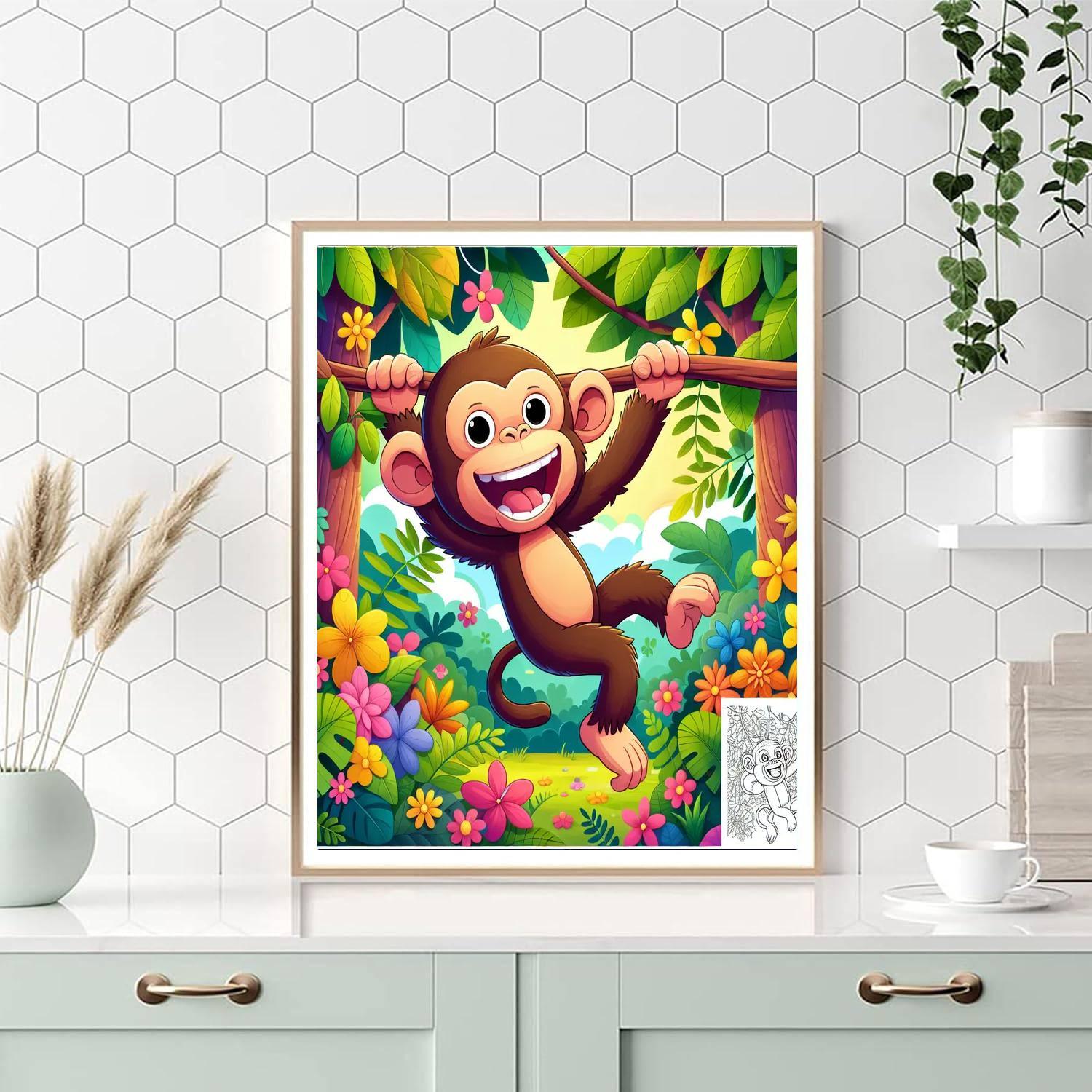 Silly Chimpanzee Paint By Numbers Art