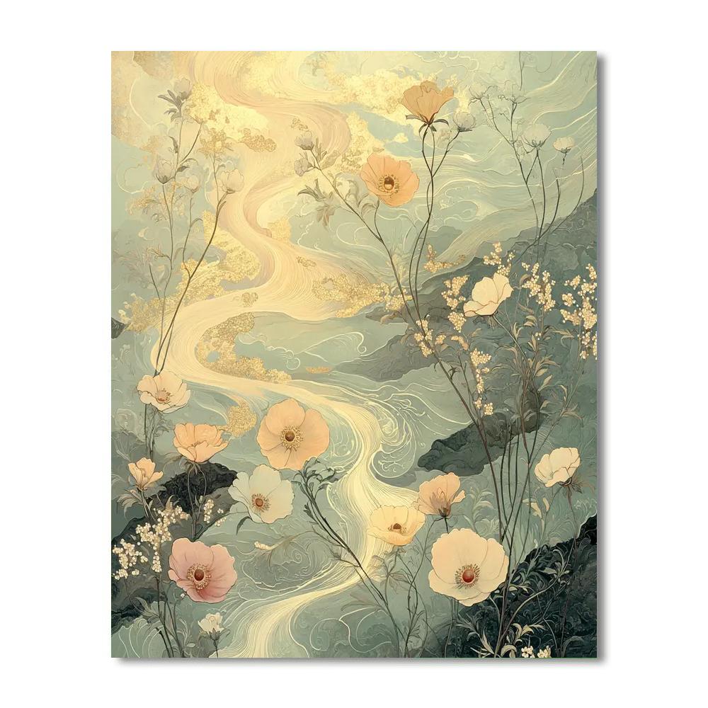 Alphonse Mucha Inspired Nature's Tranquil Oasis  Paint By Numbers Kits