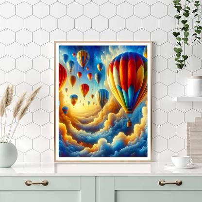 Charming Whimsical Hot Air Balloons Paint By Numbers Kits