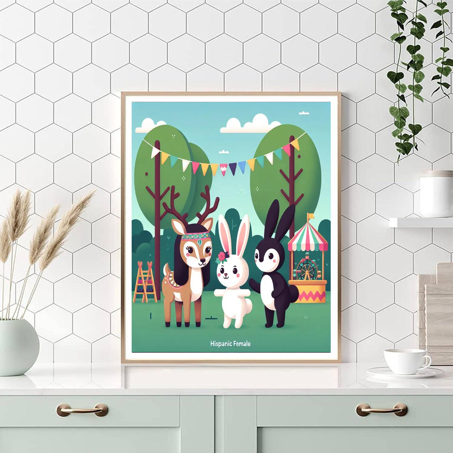 Woodland Creature Carnival Painting Number Kit