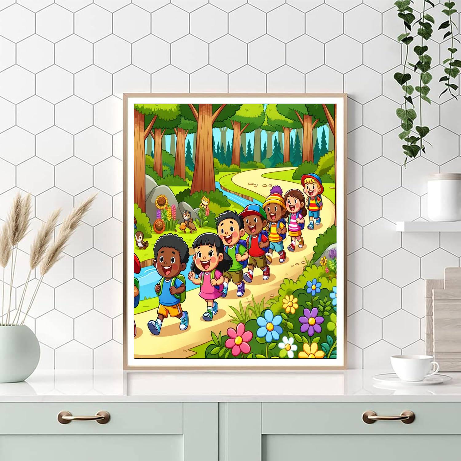Joyful Nature Hike Paint By Numbers Art