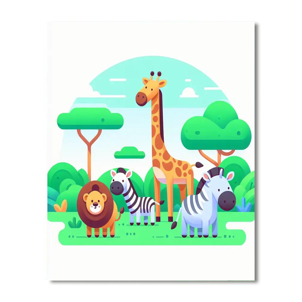 Zany Zoo Safari Numbered Painting Kits