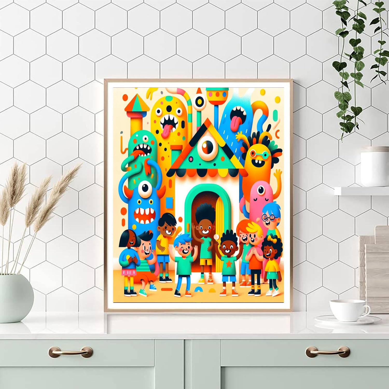 Silly Monster Funhouse Painting Number Kit