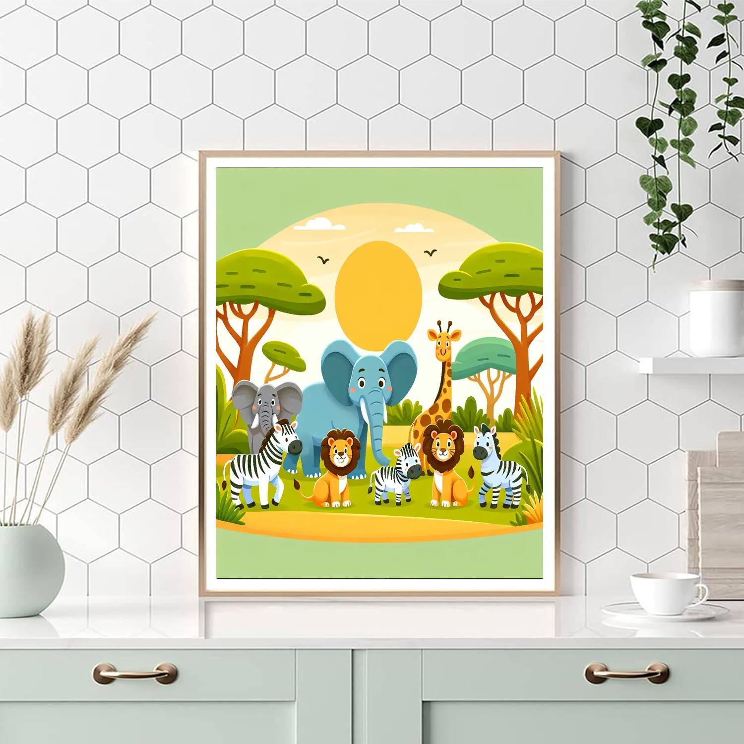 Exciting Animal Safari Numbered Painting Kits