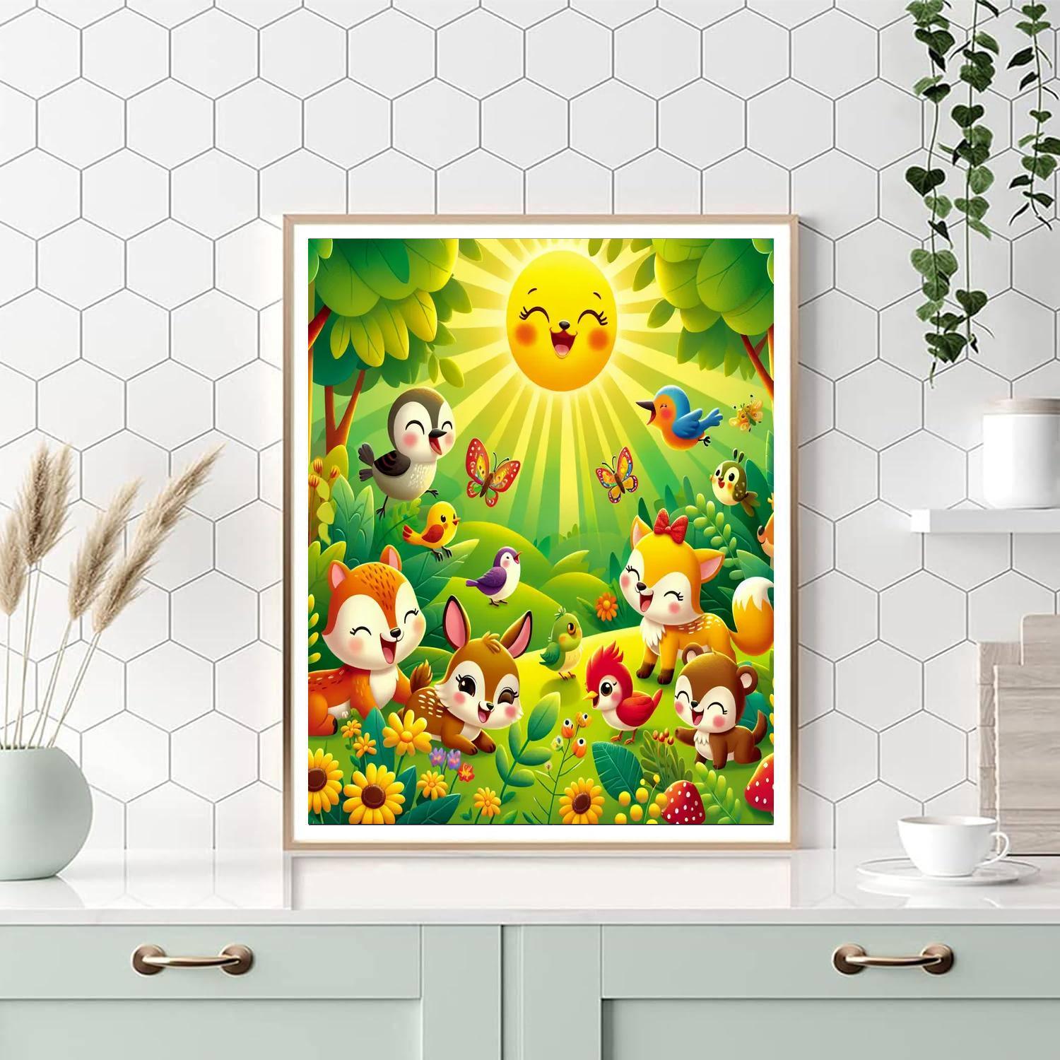 Cheerful Animal Friends In Nature Paint By Color