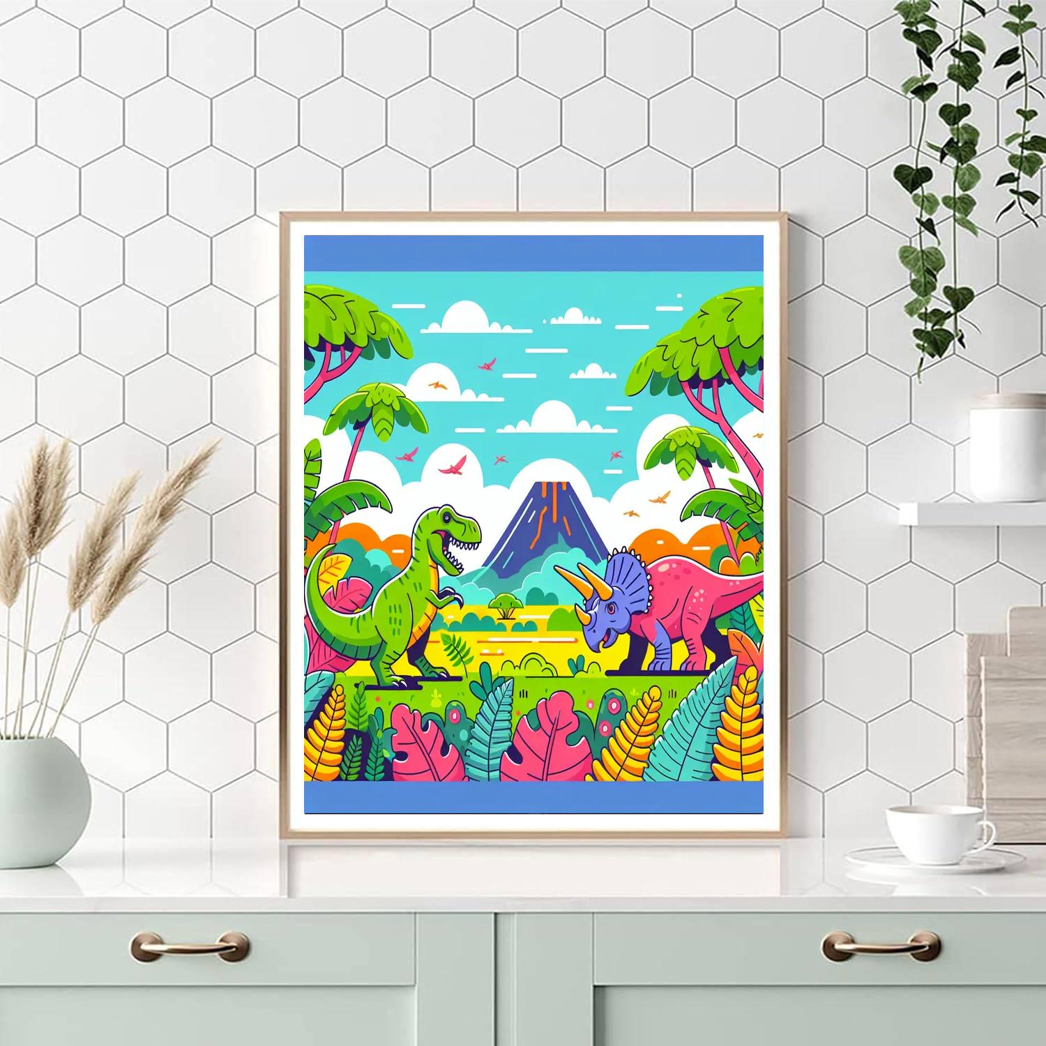 Jurassic Jungle Exploration DIY Paint By Numbers