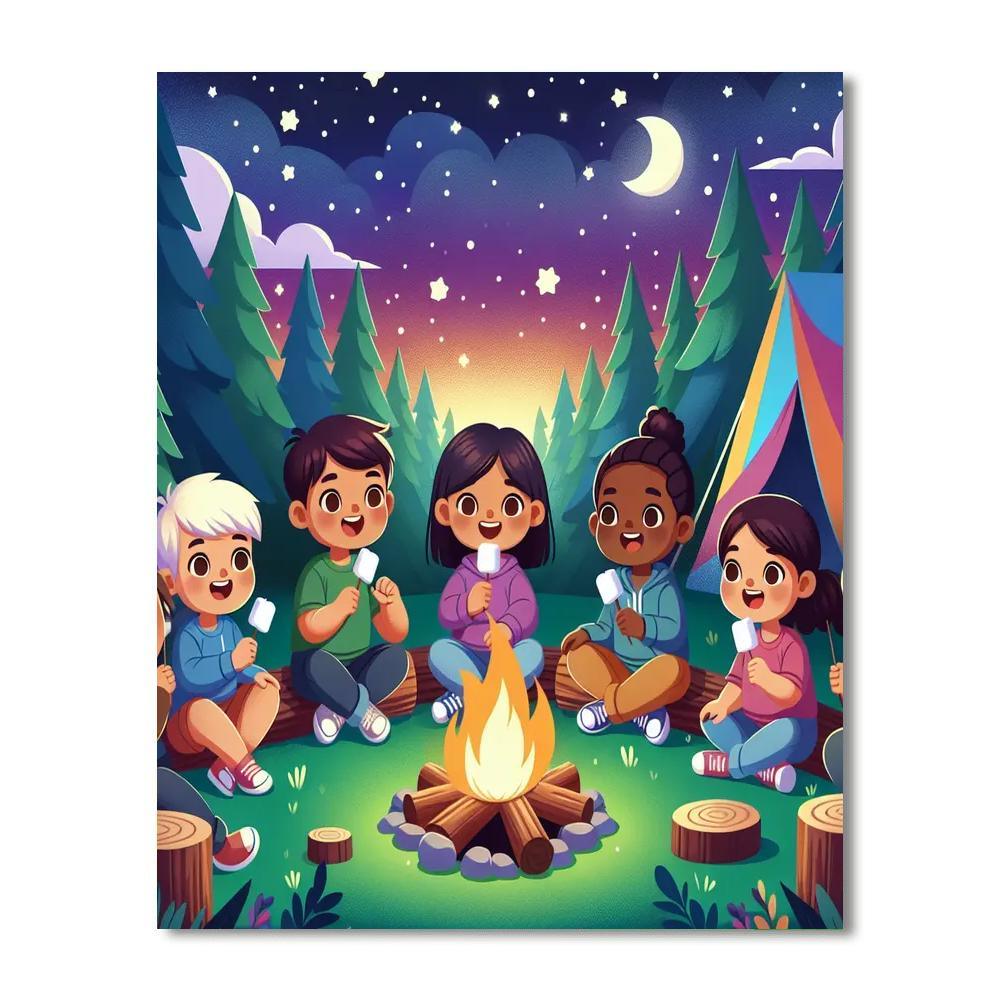 Cuddly Critter Campout Paint By Numbers