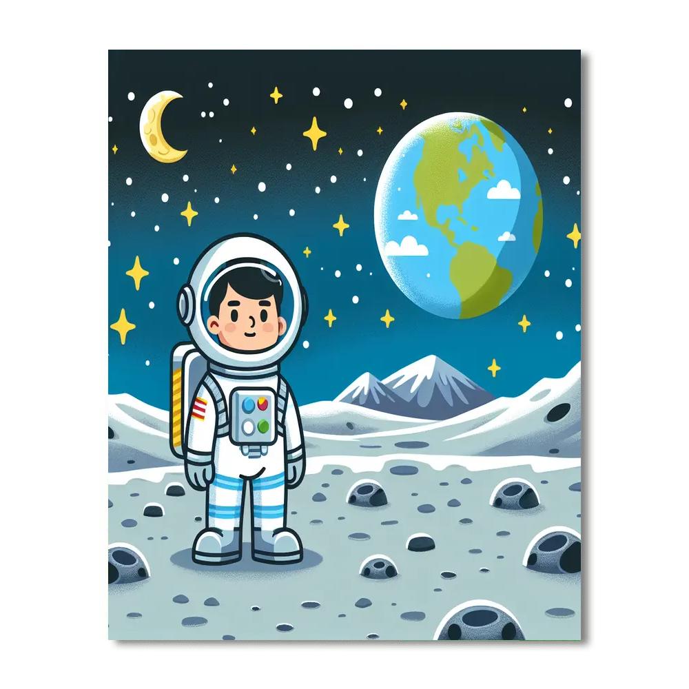 Astronaut Moon Walk Paint By Numbers Art