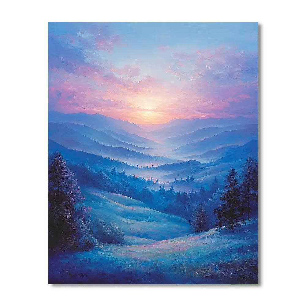Traditional Landscape Art Style Inspired Dawn's First Light  Paint By Numbers Kits