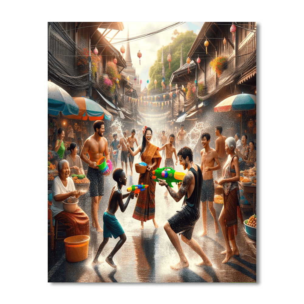 Songkran - Thailand Painting By Numbers Kit