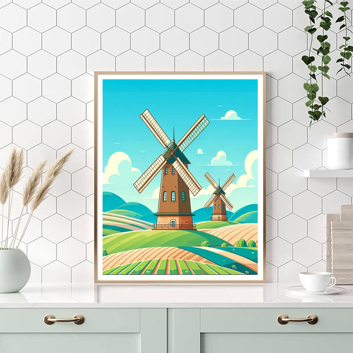 Wondrous Windmill Wonders Paint By Numbers Art