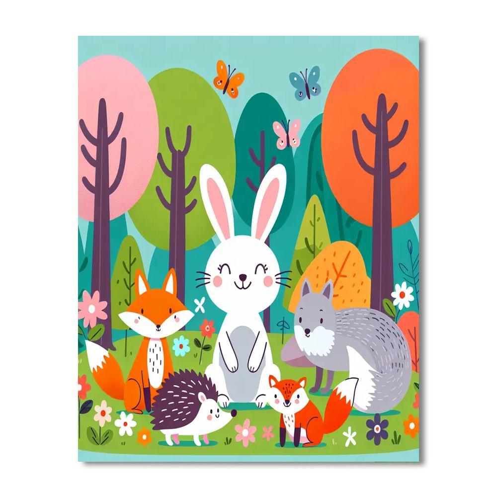 Cheerful Woodland Creatures Paint By Numbers Kits