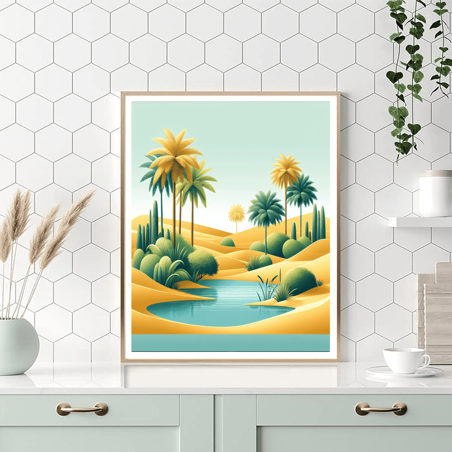 Meditative Desert Oasis Number Painting