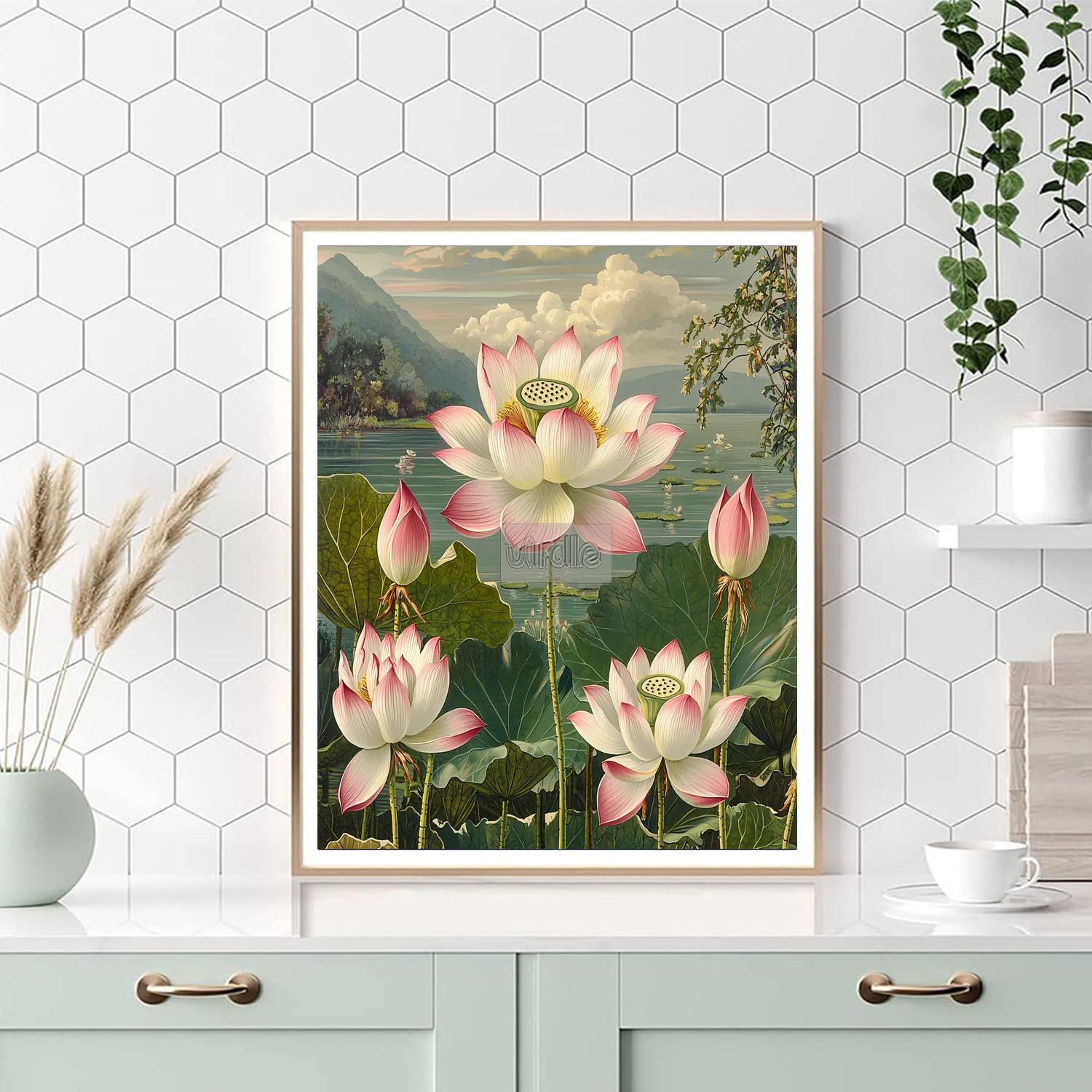 Nandalal Bose Inspired Melodies Of The Lotus  Paint By Numbers