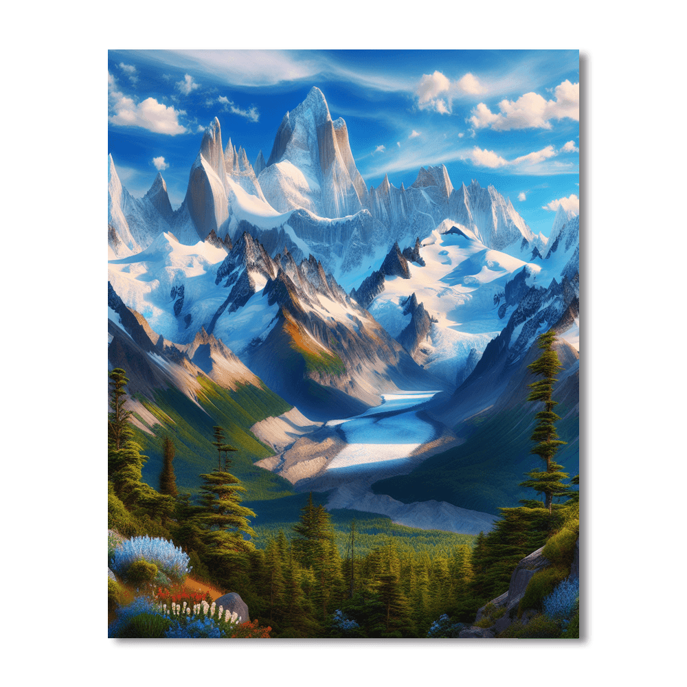 Dreamy Mountain Landscape Paint By Color