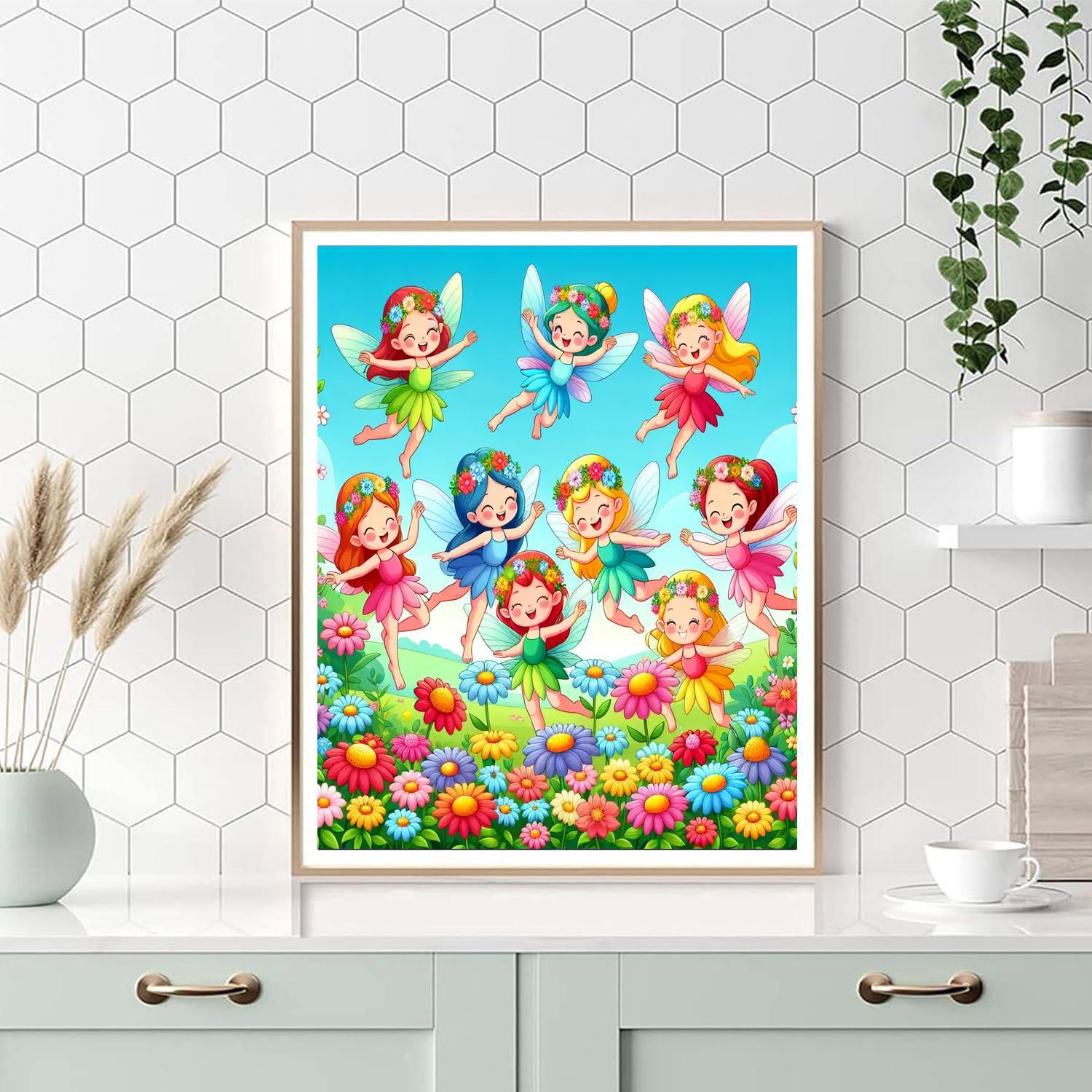 Colorful Fairies In The Garden Paint By Number