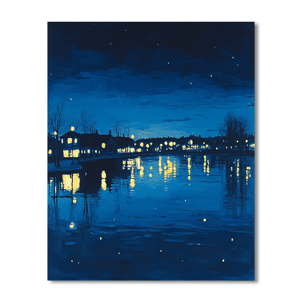 Edward Hopper Inspired Midnight Serenity  DIY Paint By Numbers