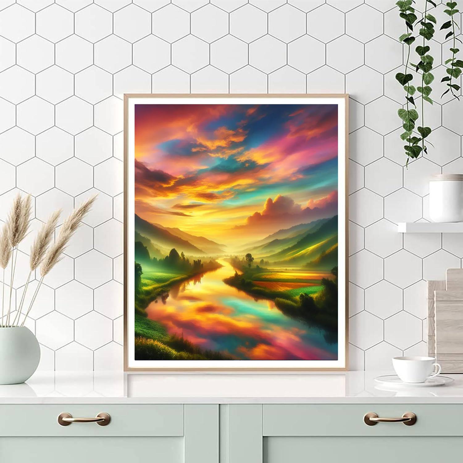 Majestic Sunrise Over The Valley DIY Paint By Numbers