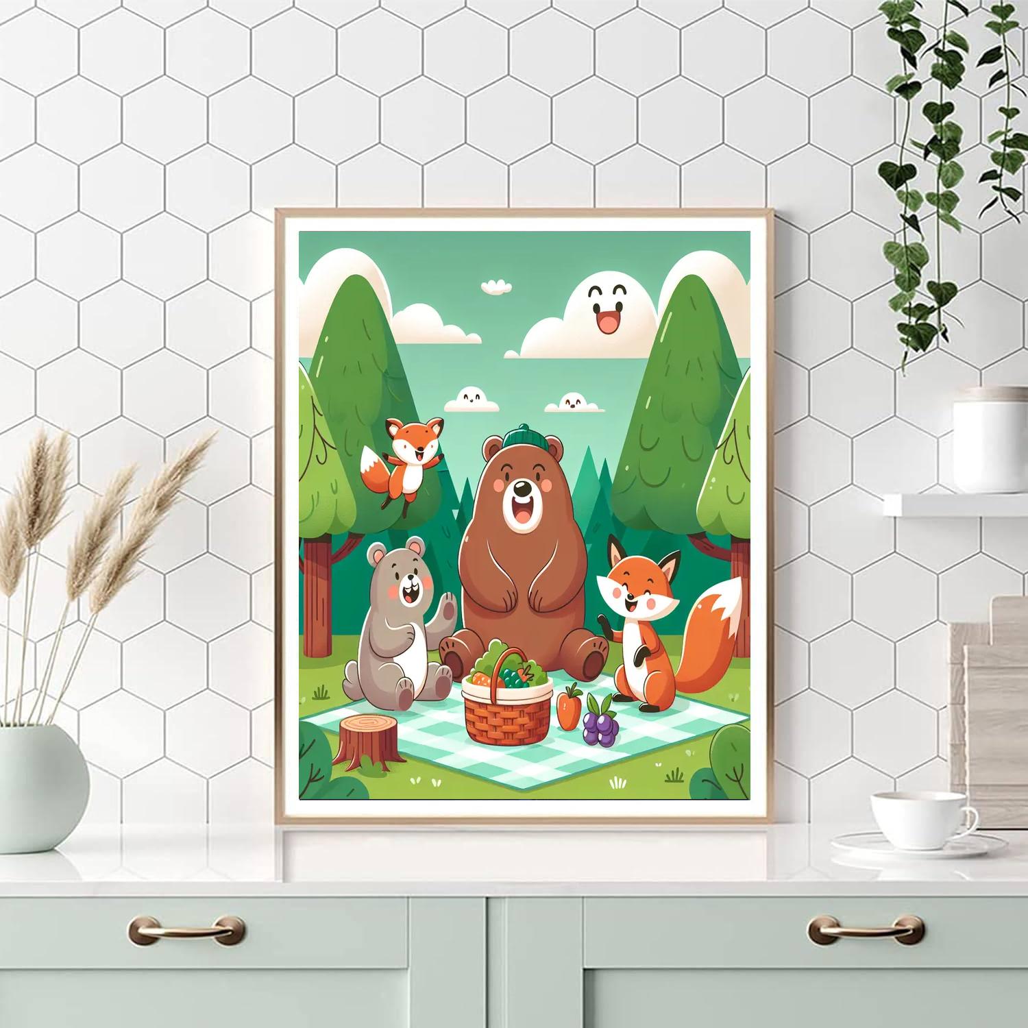 Forest Animals Picnic DIY Paint By Numbers