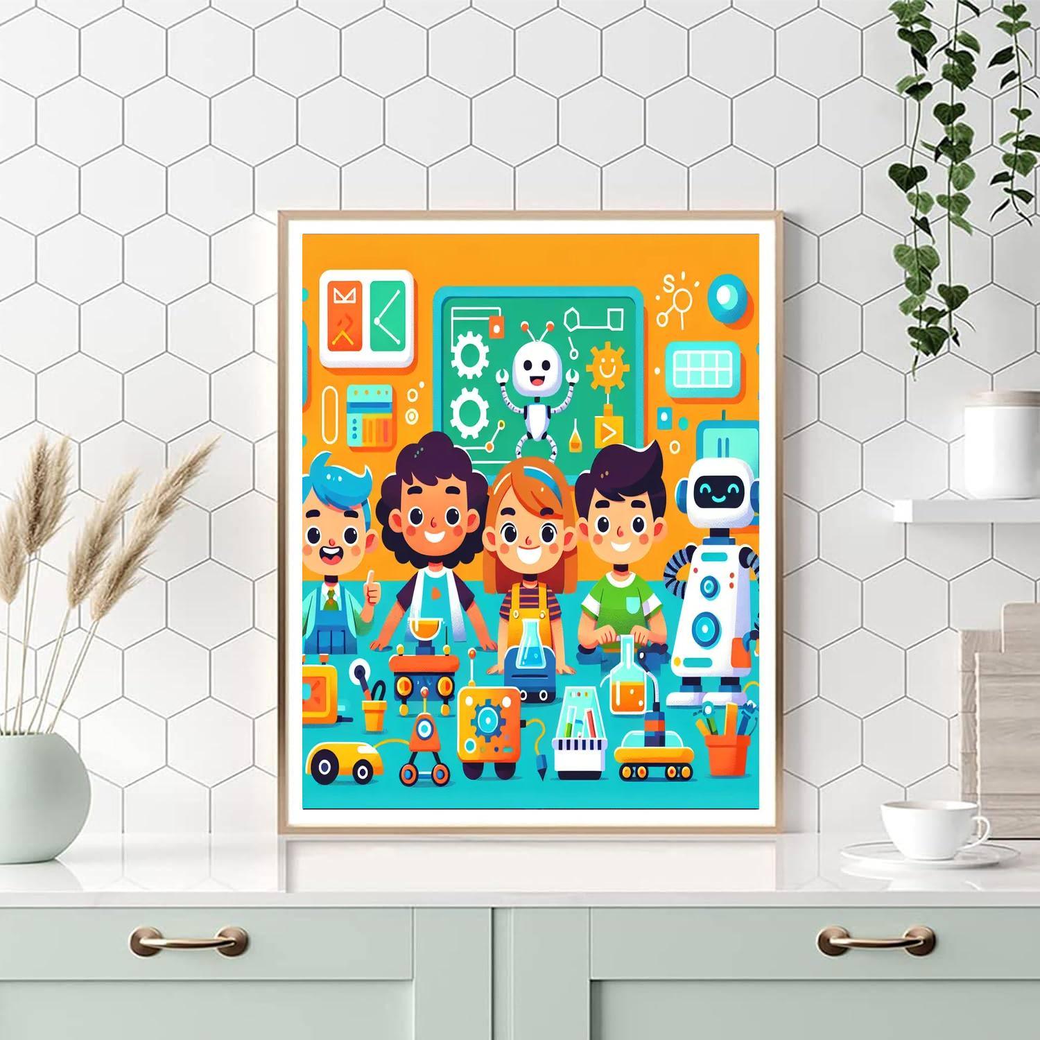 Cool Robot Academy Paint By Numbers Art
