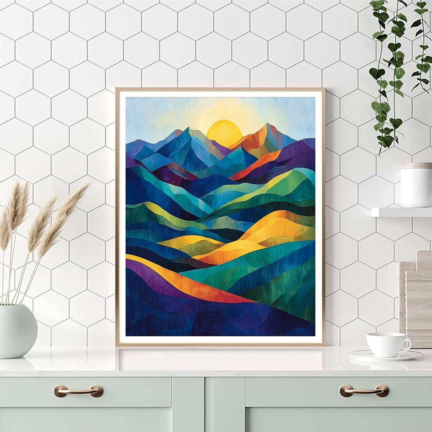 Paul Cézanne Inspired Harmony Of Abstract Peaks  Paint By Numbers Art