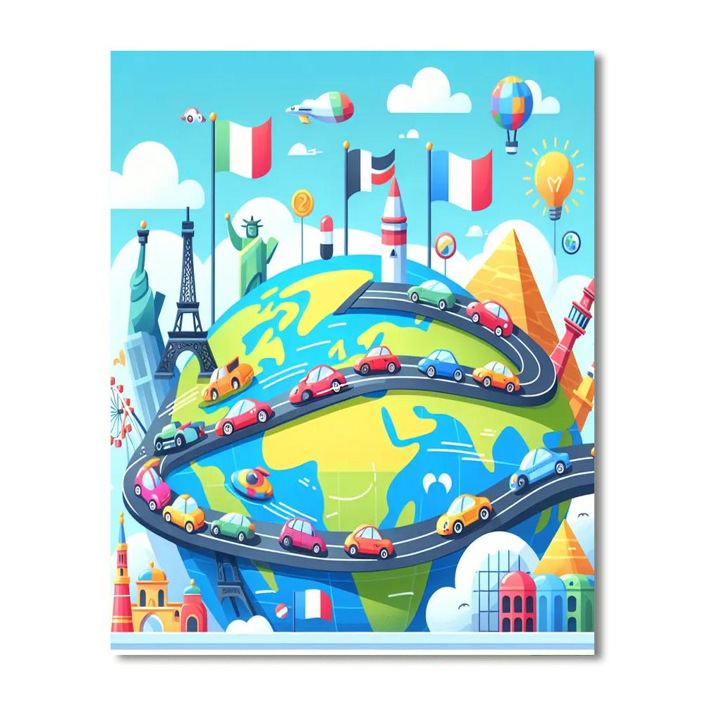 Race Around The World Number Painting
