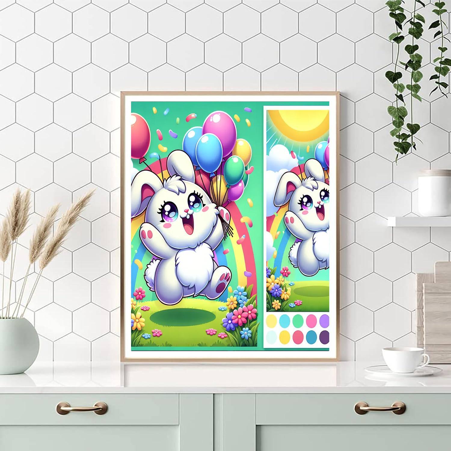 Excited Bunny DIY Paint By Numbers