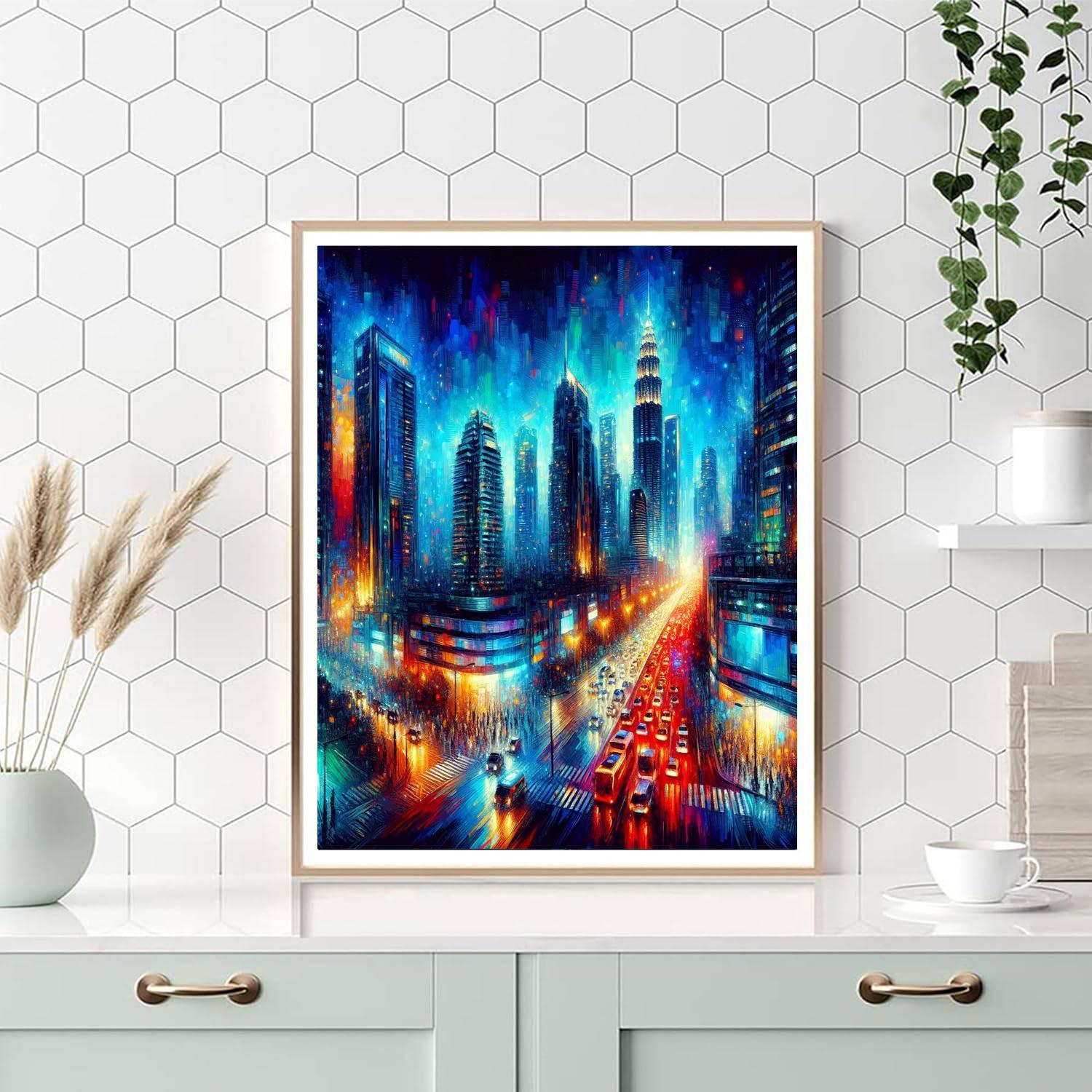 Bold Urban Landscape Numbered Painting Kits