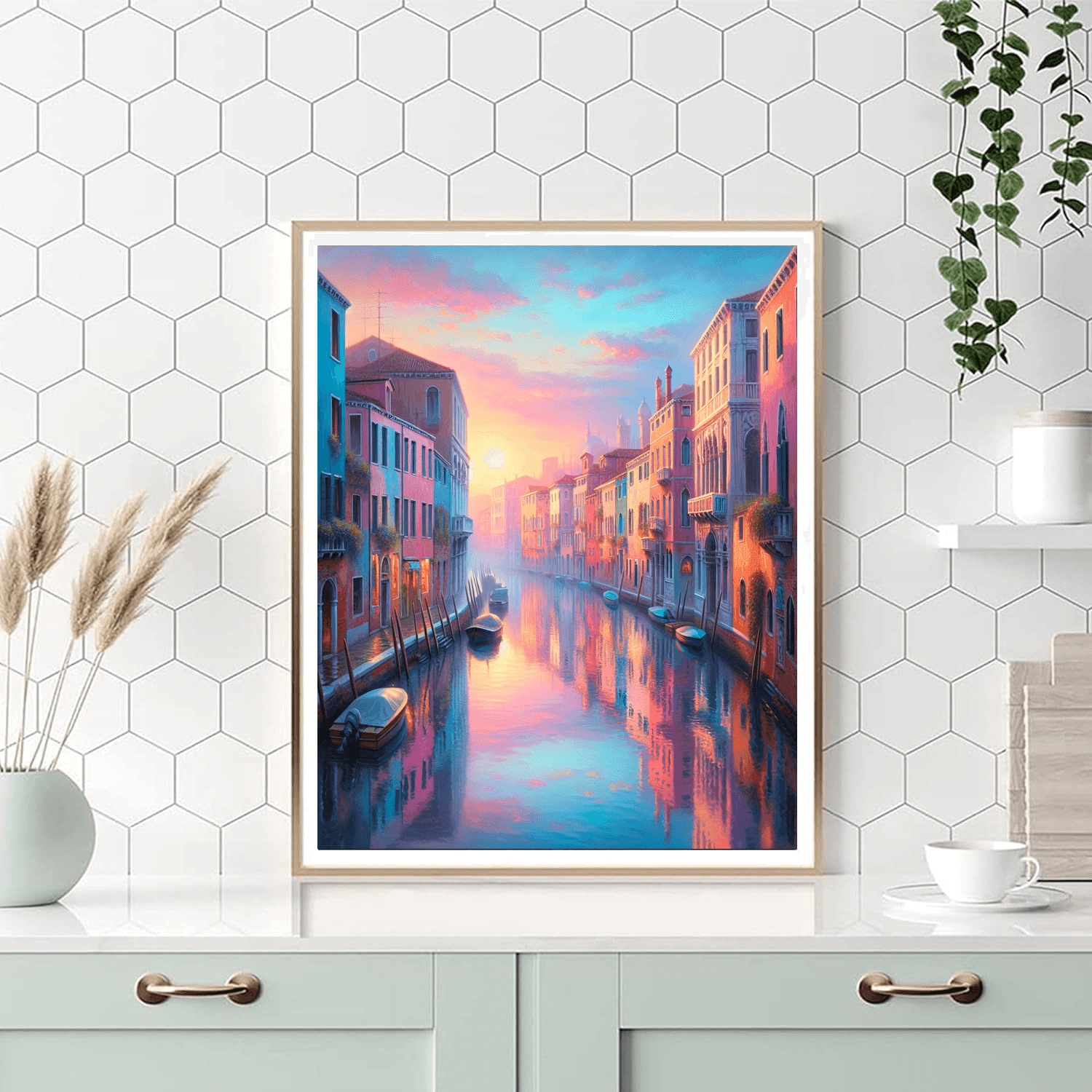 Charming Venetian Canal Number Painting
