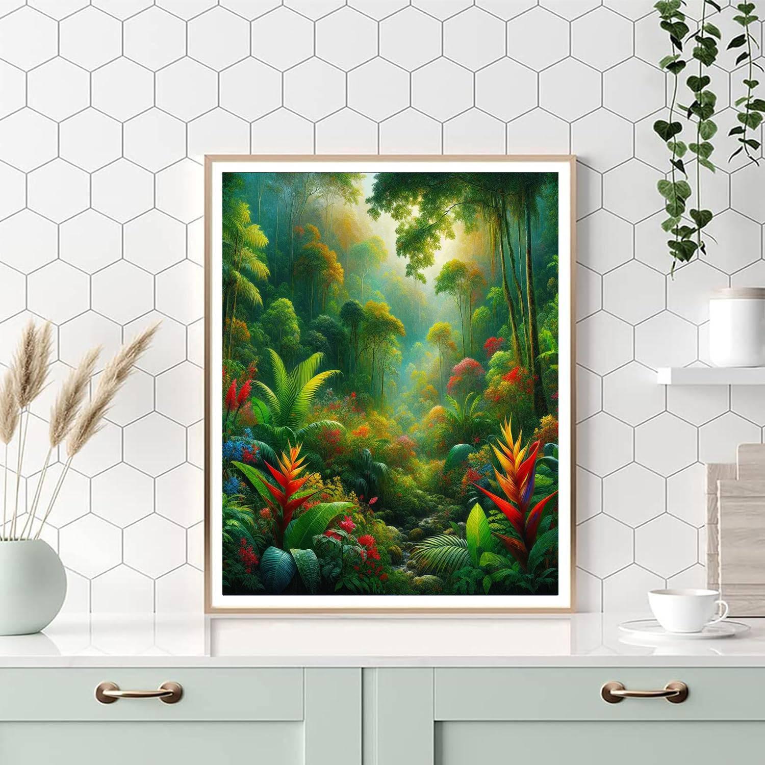 Vivid Exotic Rainforest Numbered Painting Kits