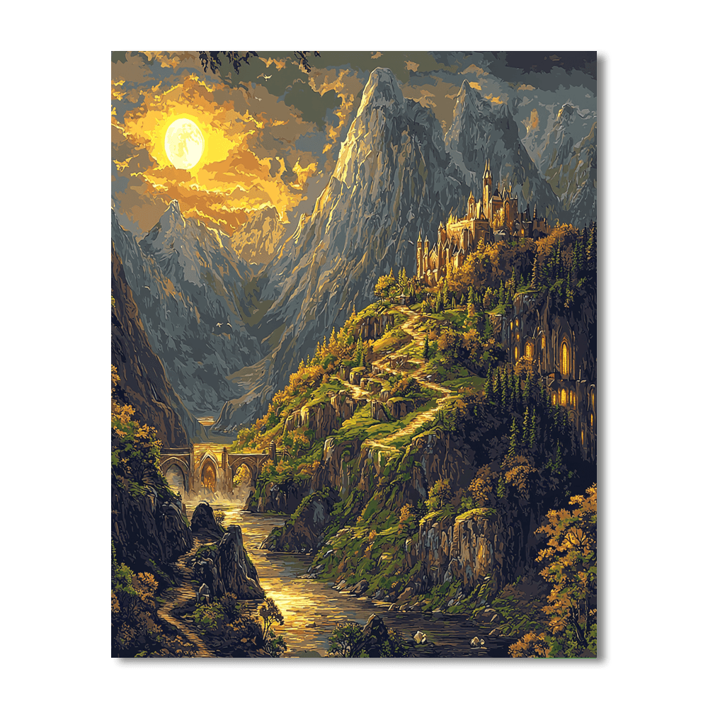 J.R.R. Tolkien Inspired Fantasy Mountain Adventure  Paint By Number
