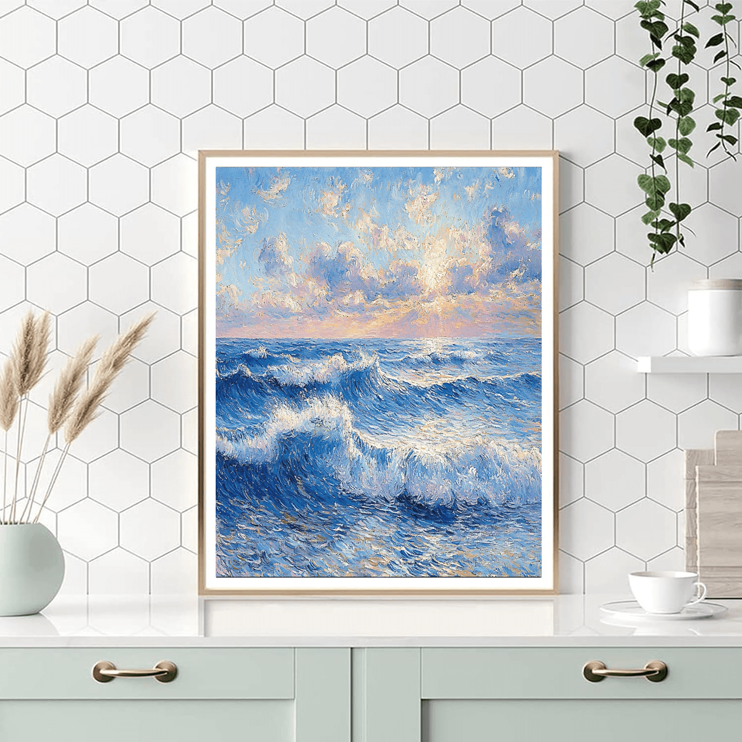 Pierre-Auguste Renoir Inspired Transcendent Ocean Whispers  Numbered Painting Kits