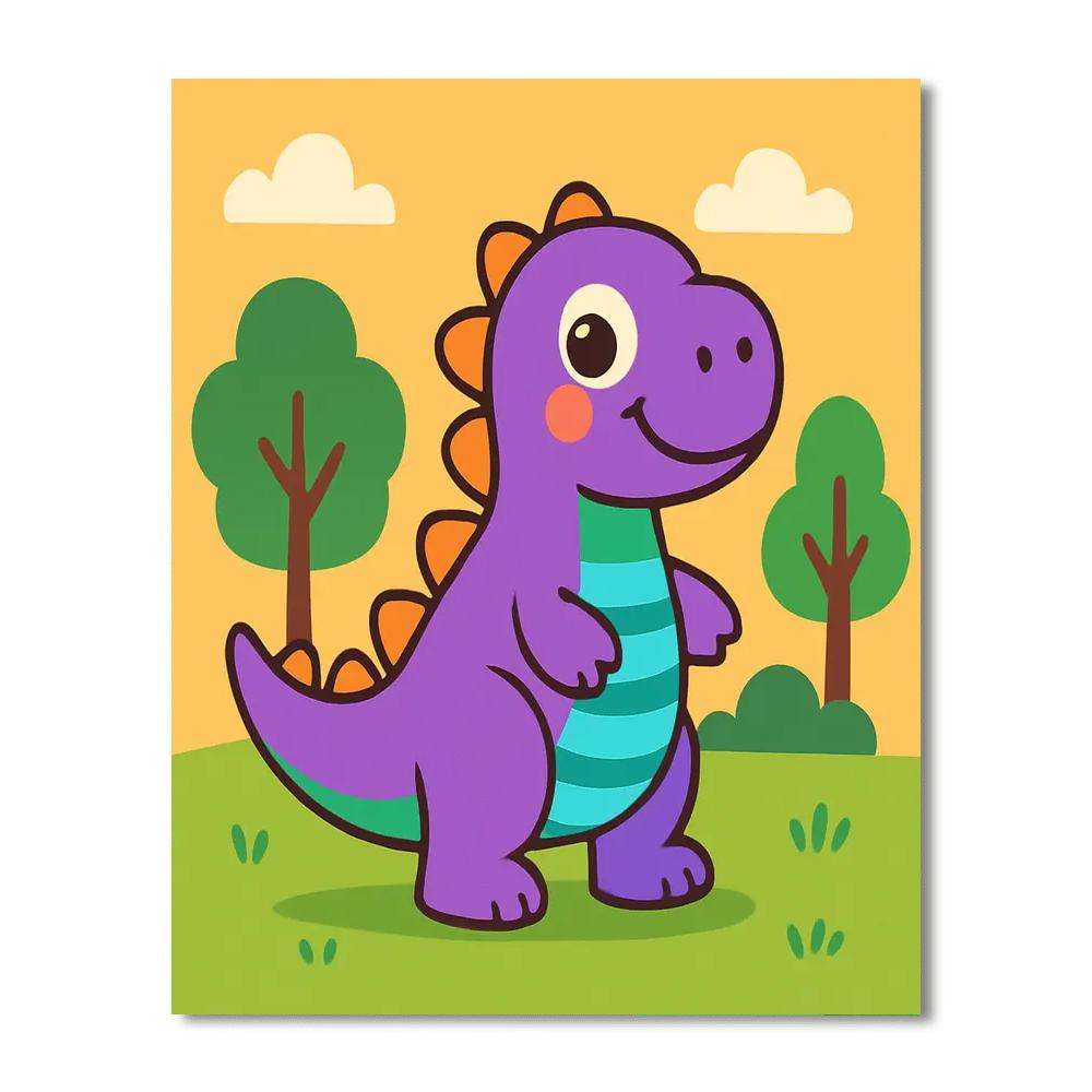 Colorful Dinosaur Numbered Painting Kits
